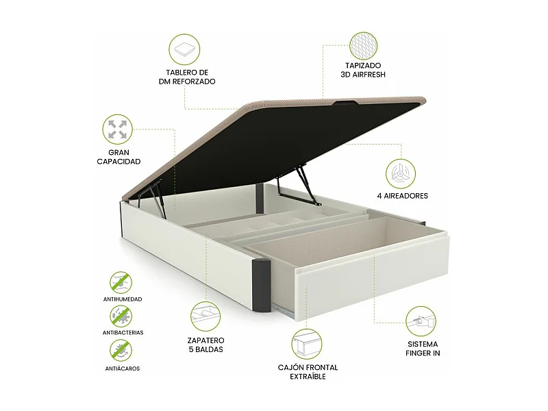 Canapé Luxury S-Max 3D Blanco - Grafito