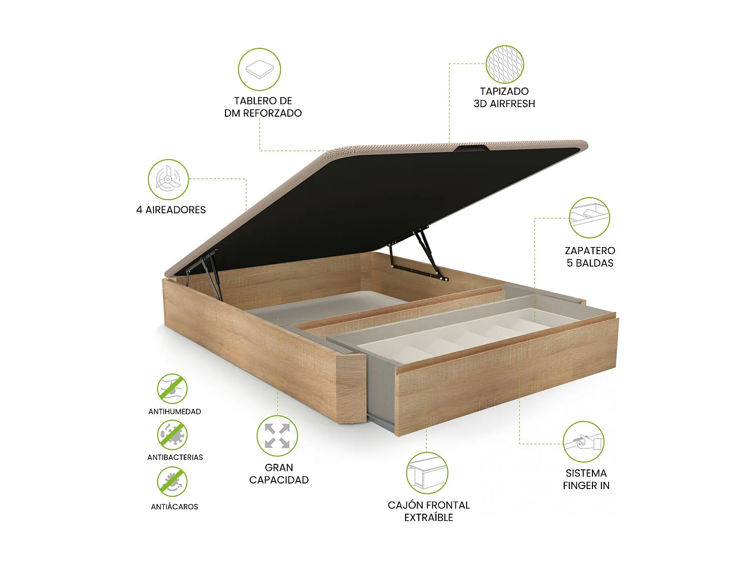 Canapé Luxury Premium 3D Roble