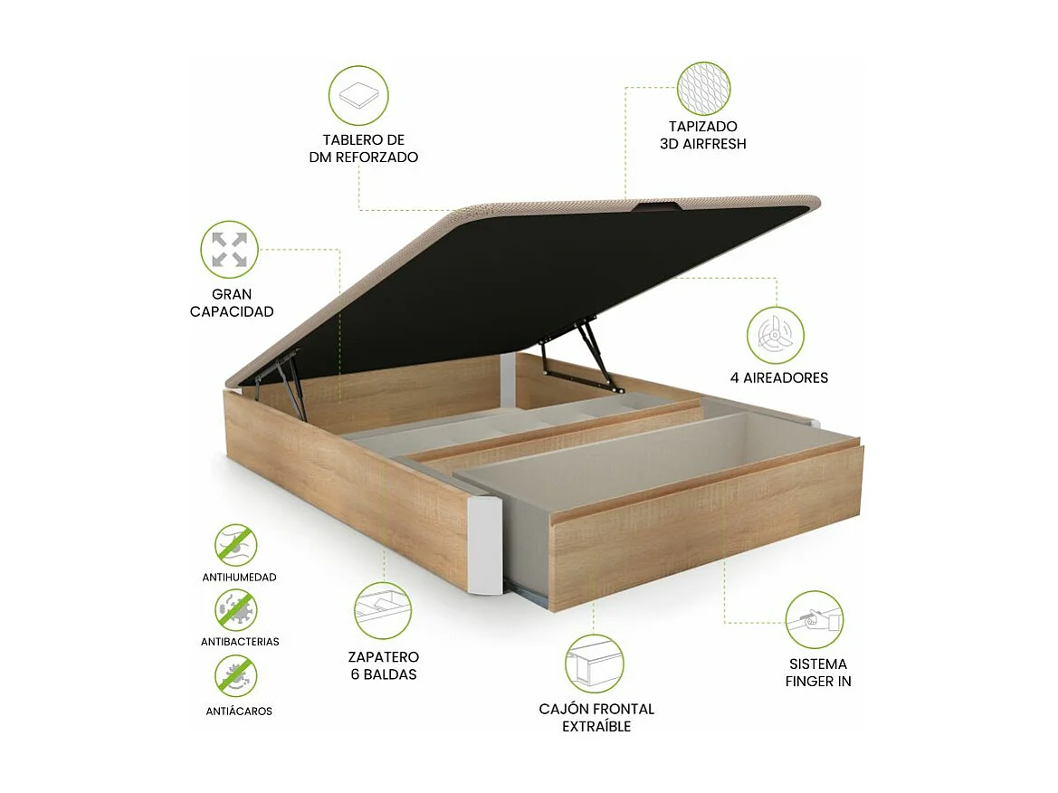 Canapé Luxury S-Max 3D Roble - Blanco