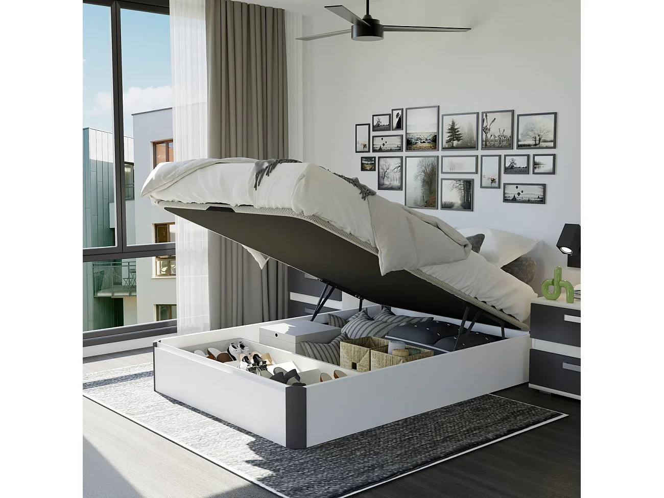 Canapé Luxury Plus 3D Blanco - Grafito