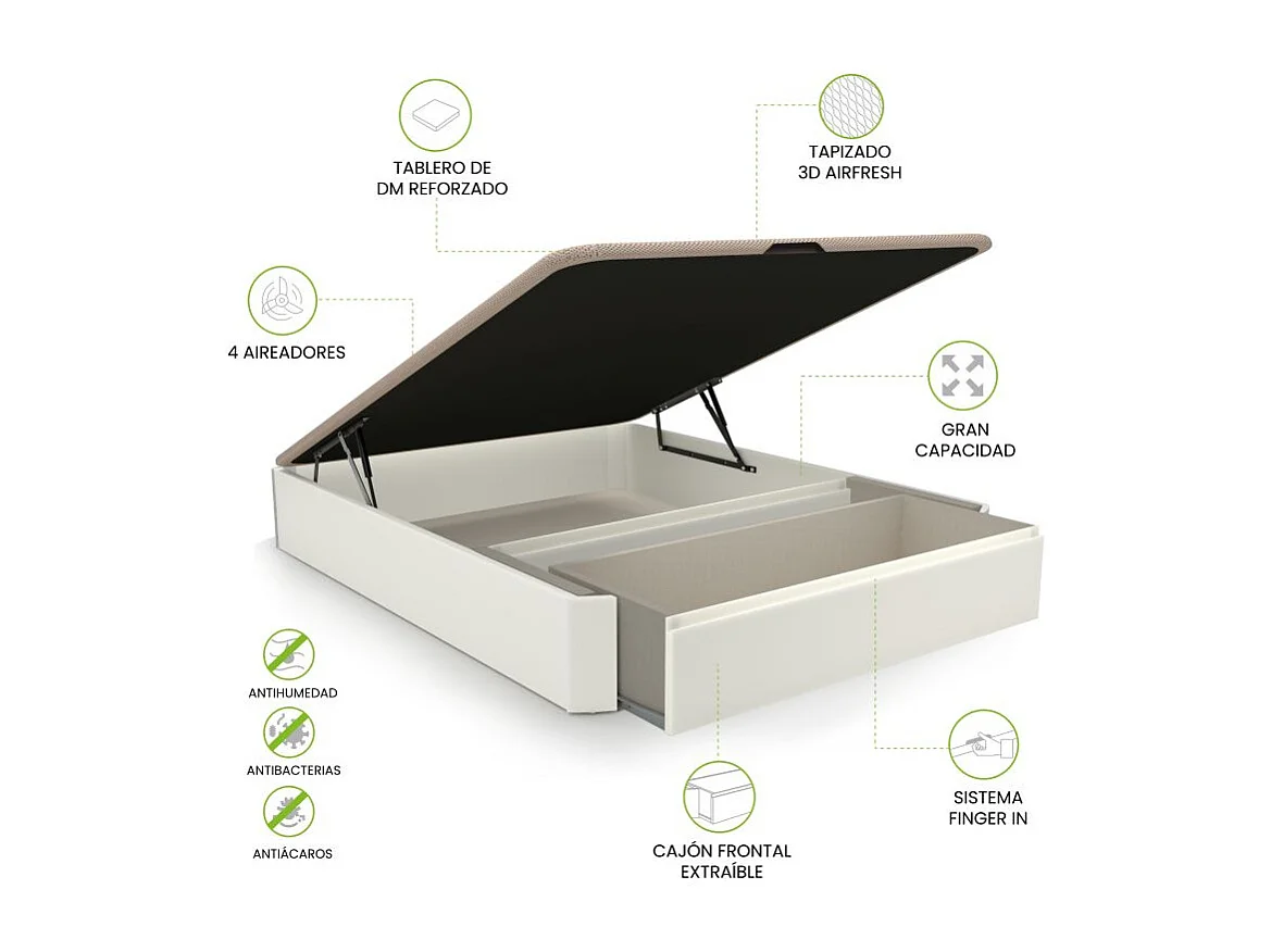 Canapé 150x190 Luxury Max 3D Blanco Blanco