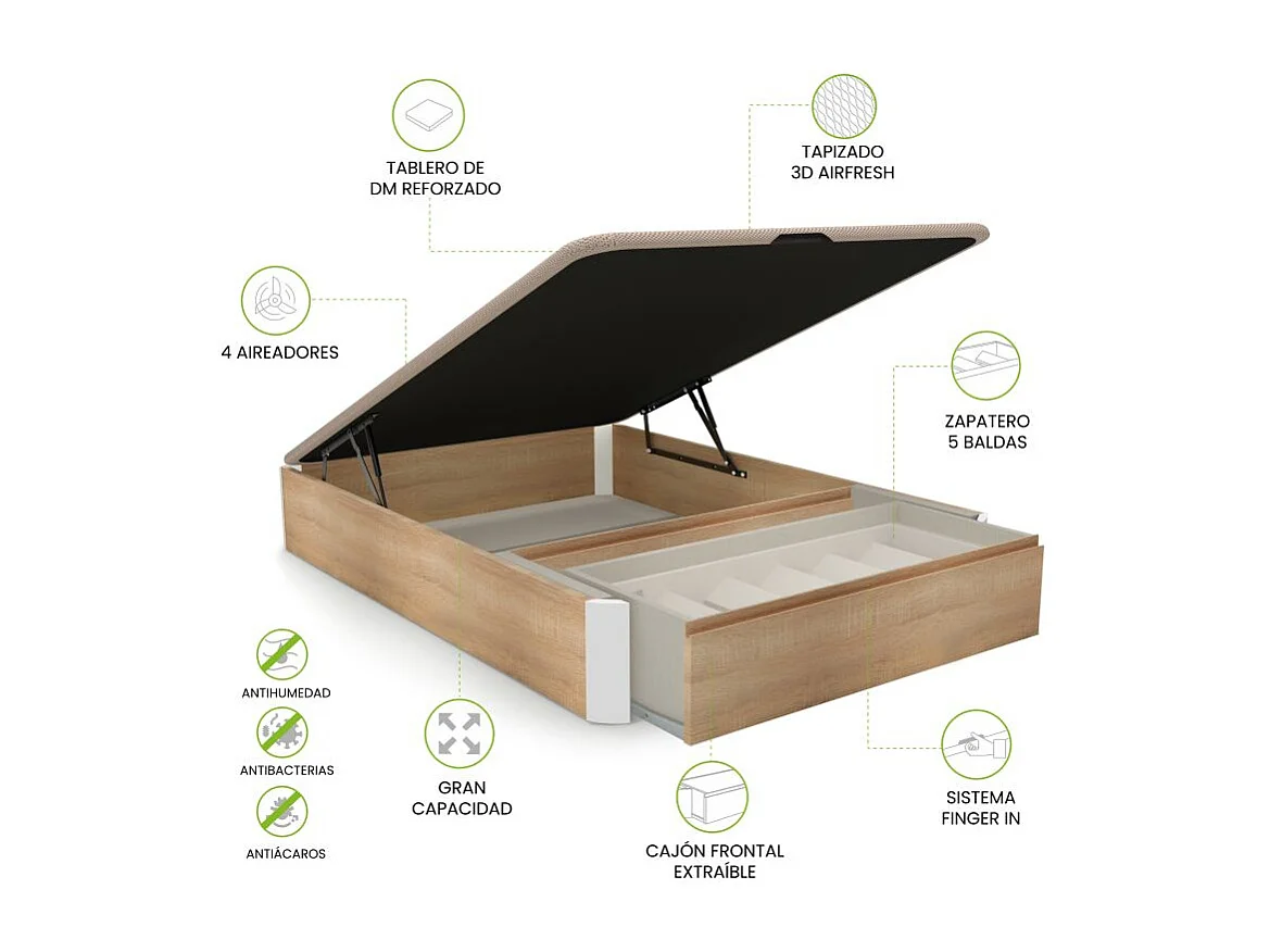 Canapé Luxury Premium 3D Roble - Blanco