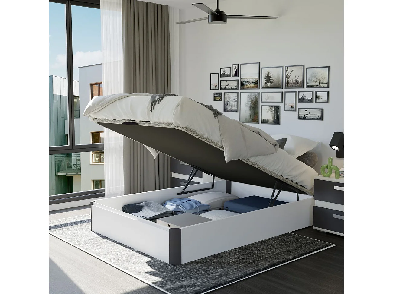 Canapé Luxury 3D Blanco - Grafito