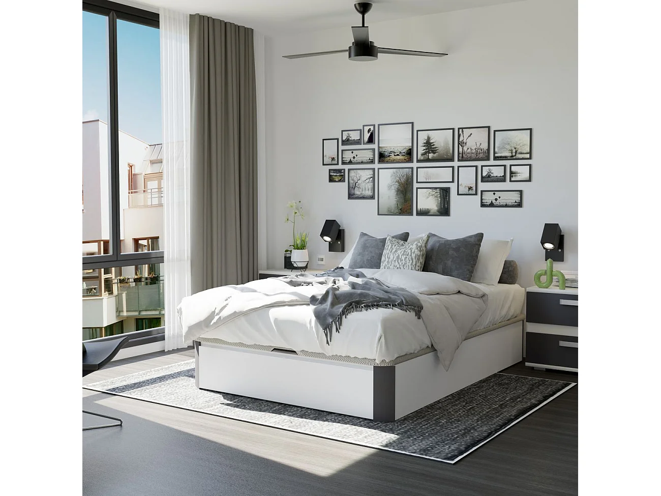 Canapé Luxury 3D Blanco - Grafito