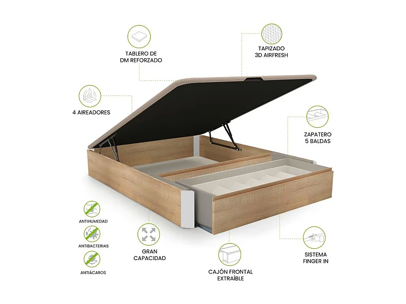 Canapé Luxury Premium 3D Roble - Blanco