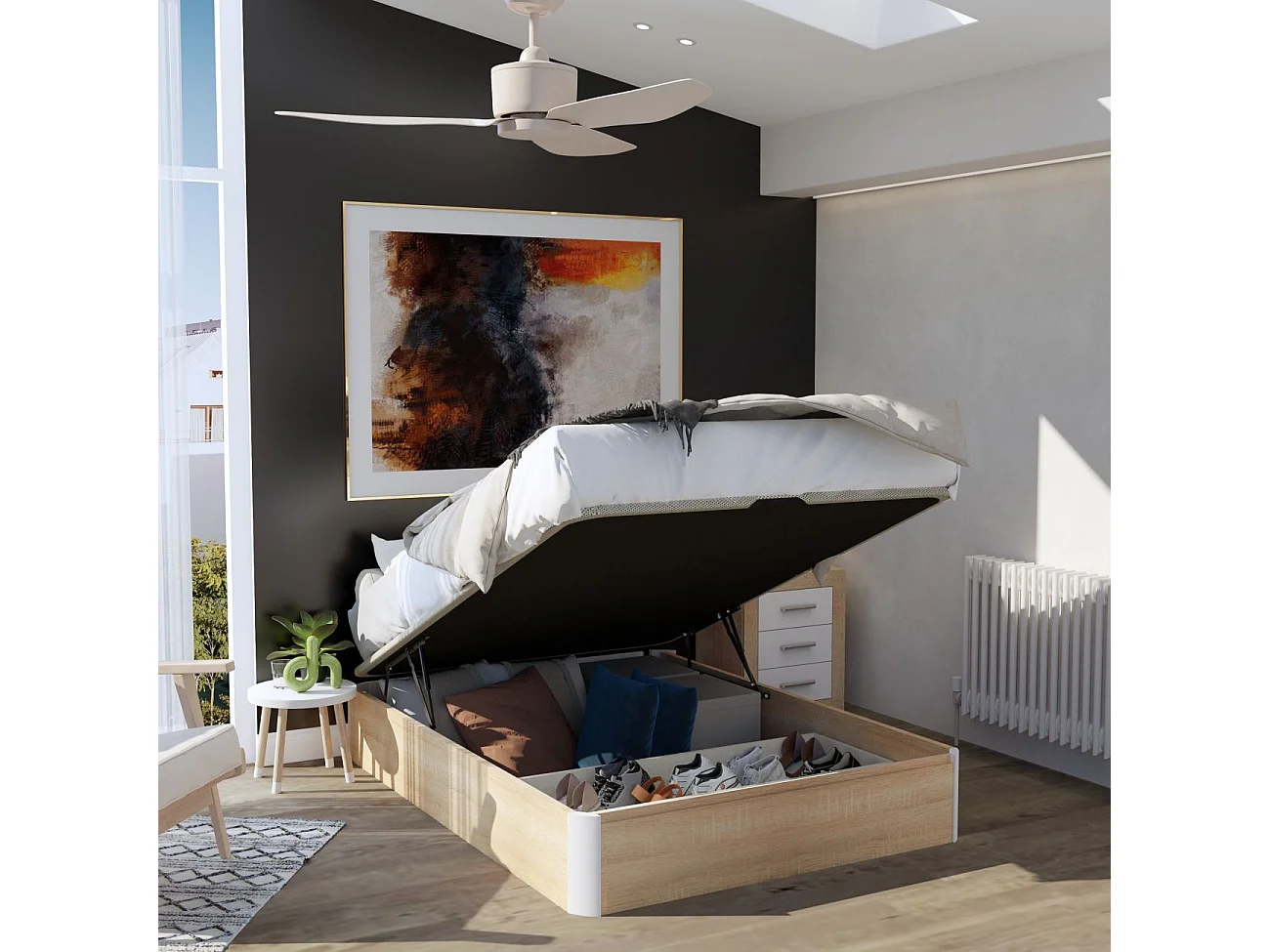 Canapé Luxury Plus 3D Roble - Blanco