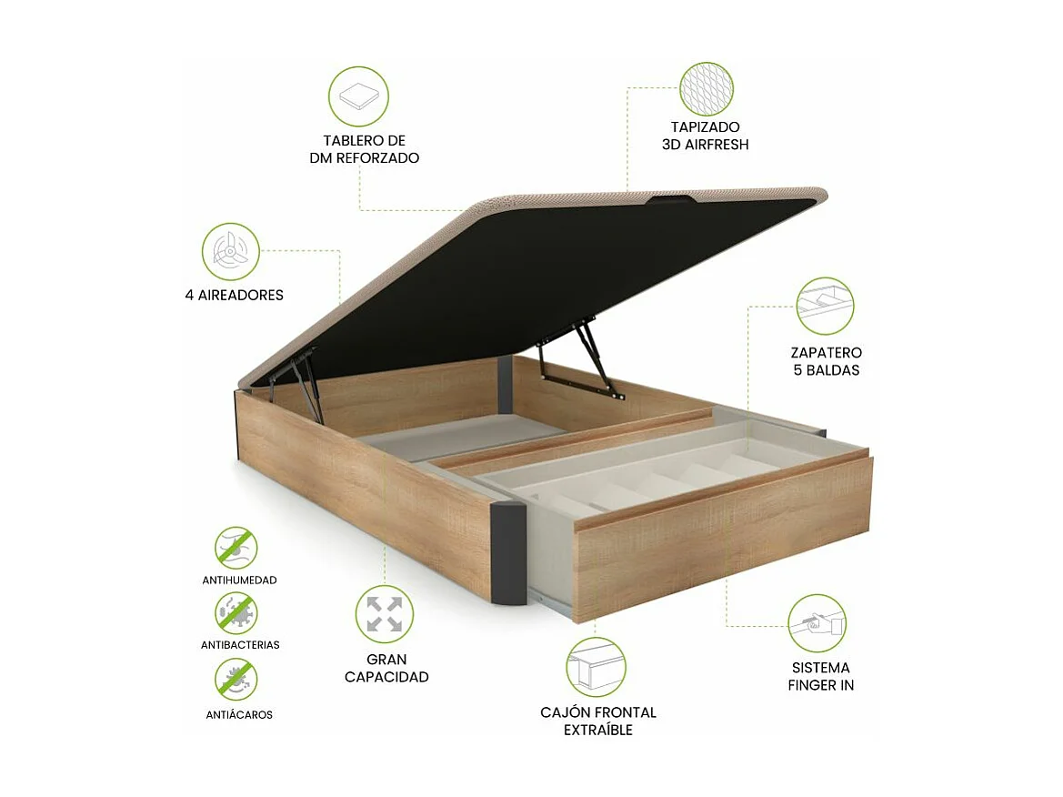 Canapé Luxury Premium 3D Roble - Grafito