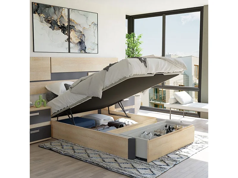 Canapé Luxury Premium 3D Roble - Grafito