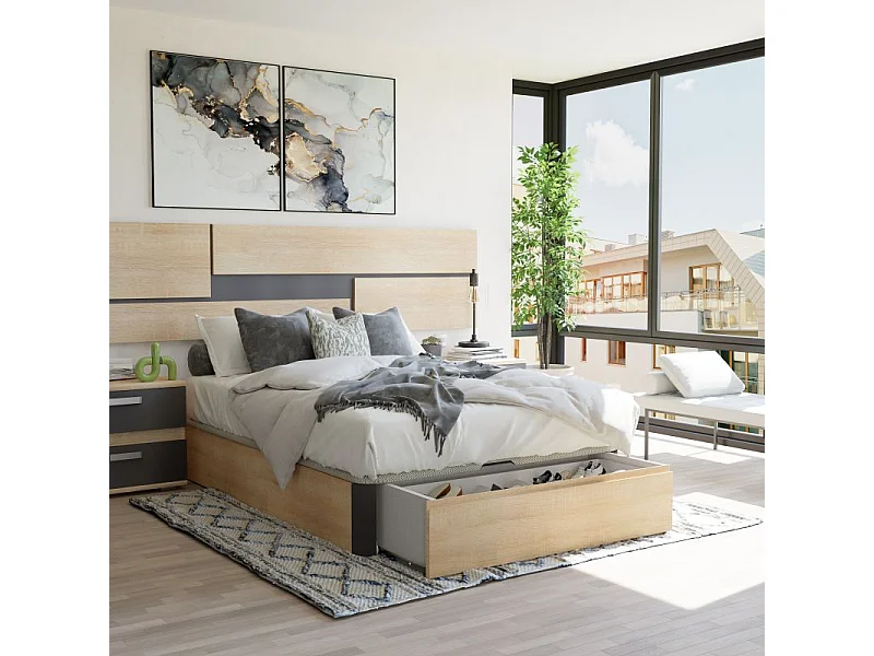 Canapé Luxury Premium 3D Roble - Grafito