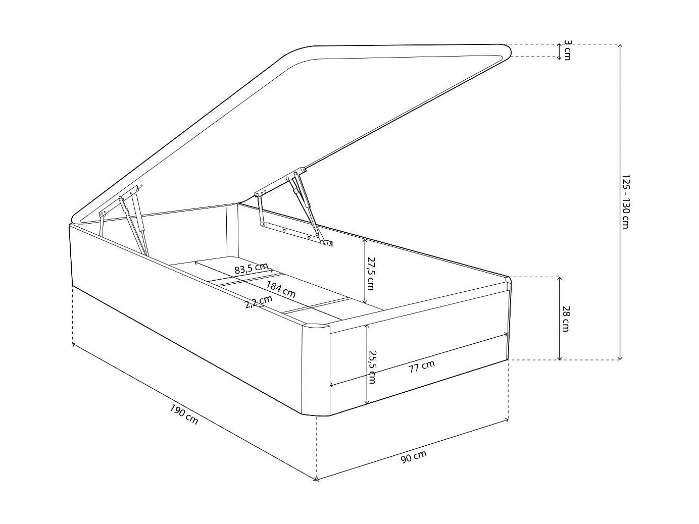Sommier rebatível de luxo 3D