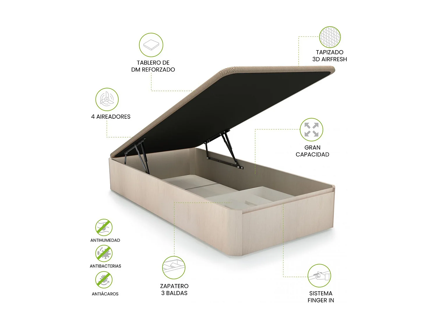 Sommier rebatível Luxury Plus 3D