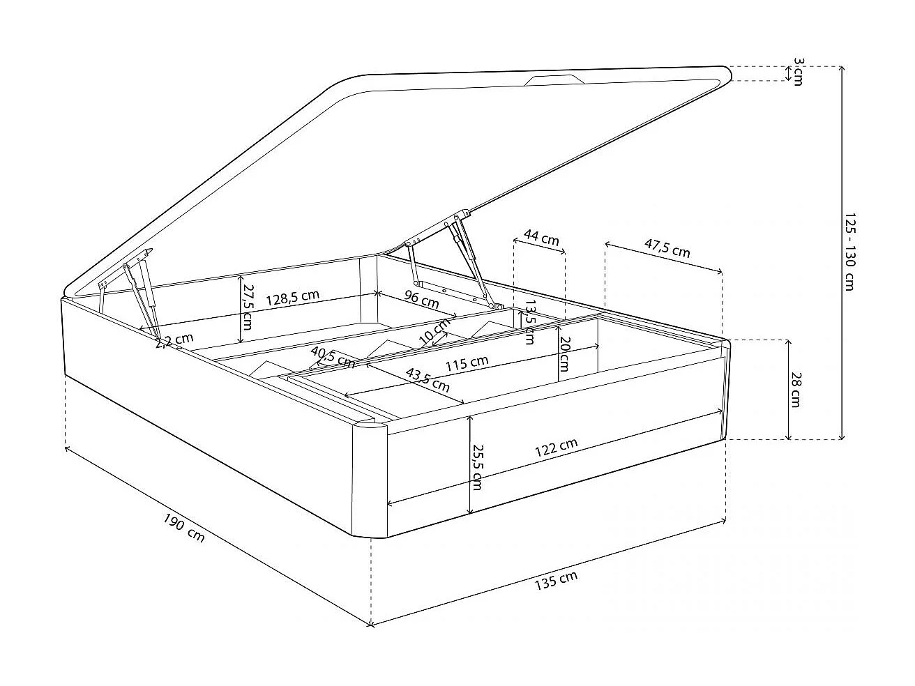 Sommier rebatível luxo S-Max 3D