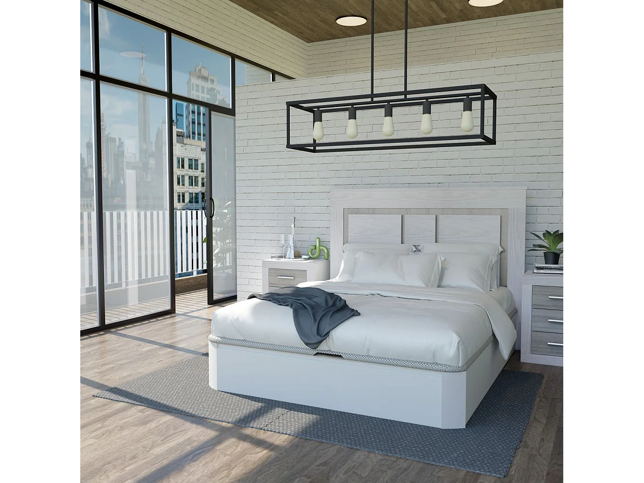 Sommier rebatível de luxo 3D Branco