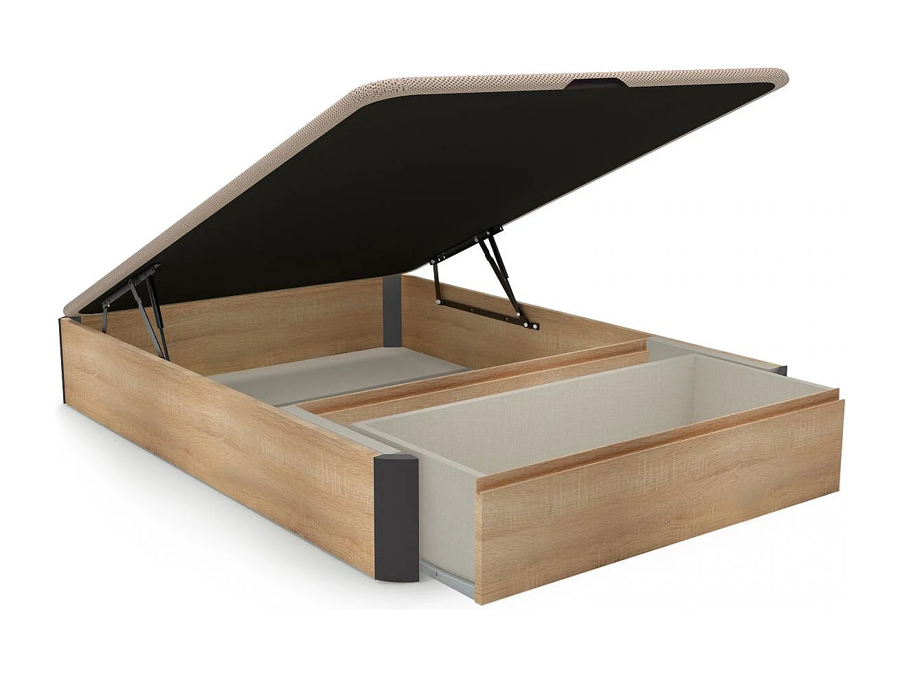 Canapé 135x190 Luxury Max 3D Cambrian - Grafito Roble - Grafito