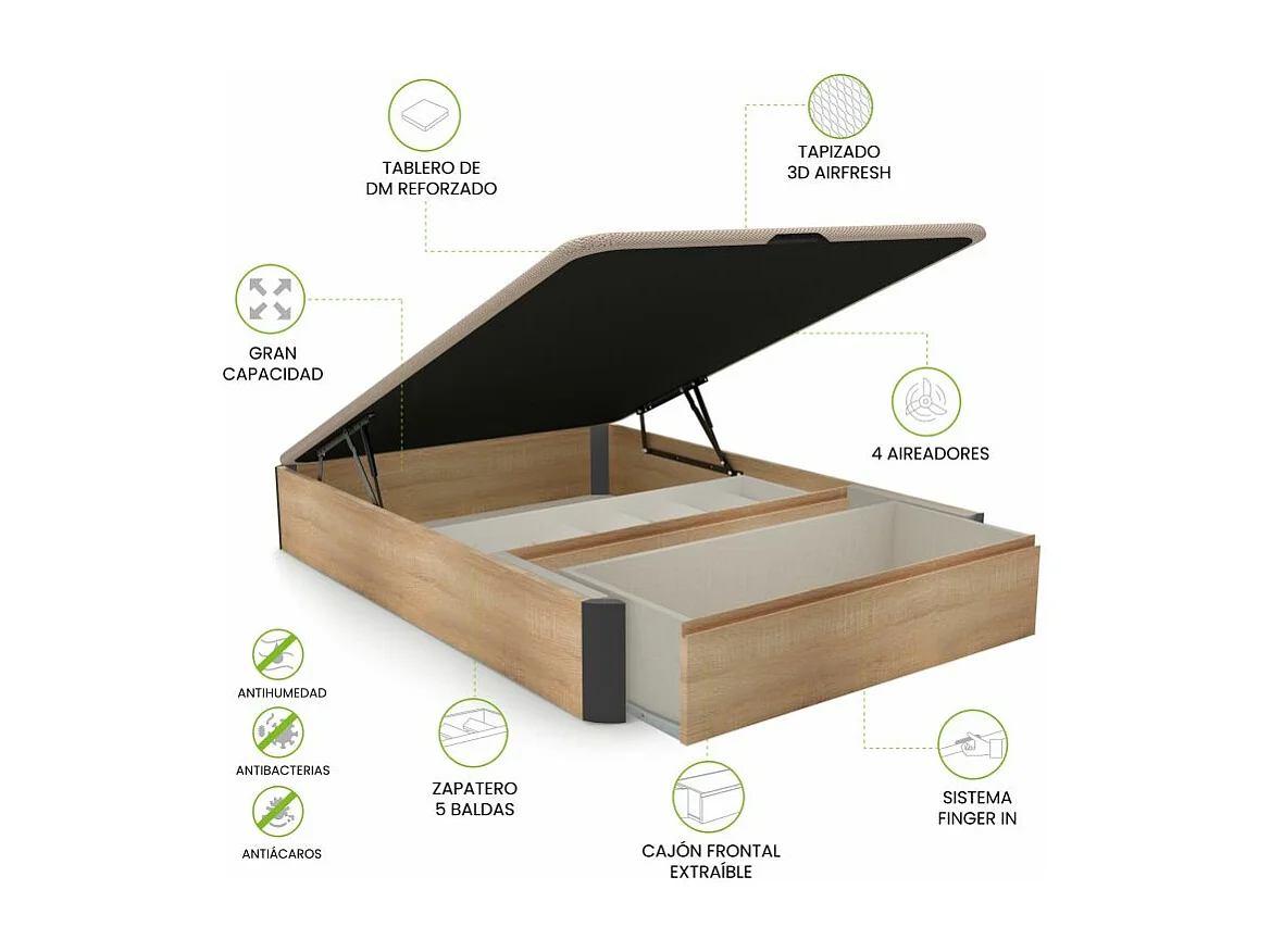 Canapé Luxury S-Max 3D Roble - Grafito