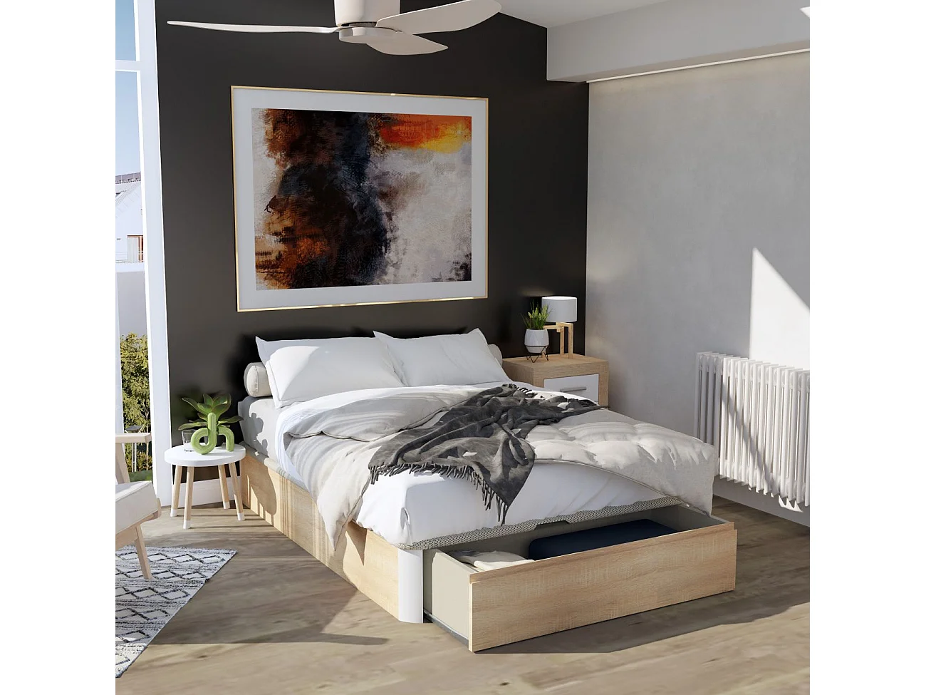 Canapé Luxury S-Max 3D Roble - Blanco