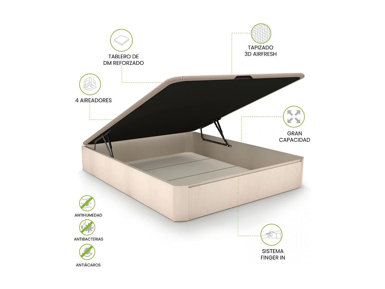 Sommier rebatível de luxo 3D