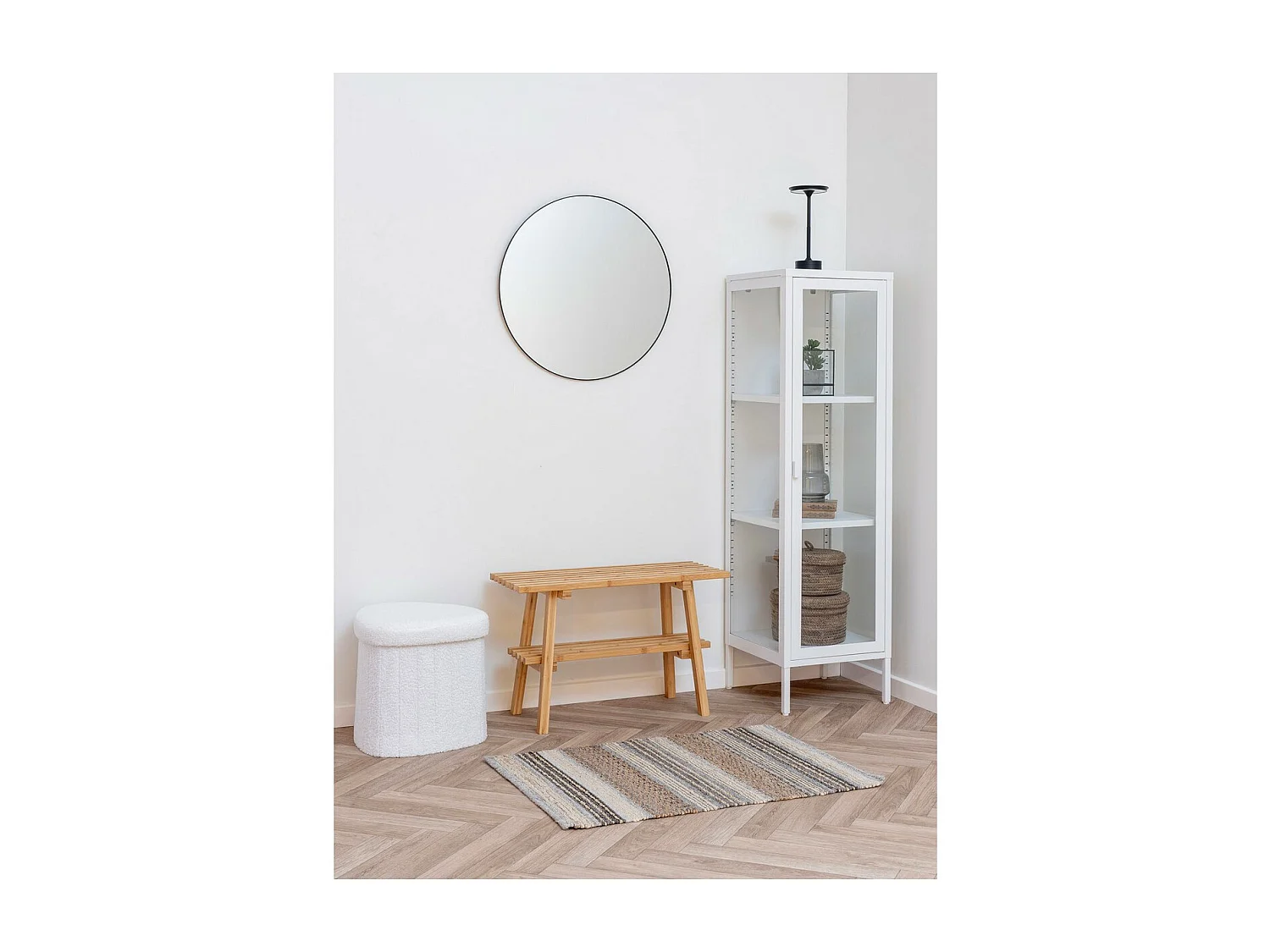 Pouf Medford, Blanc, 42,5x36,5x37,5 cm, Seven Design