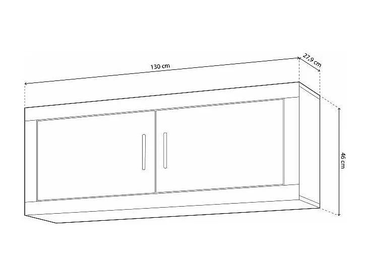 Módulo alto Nuka 2 puertas Cambria - Blanco