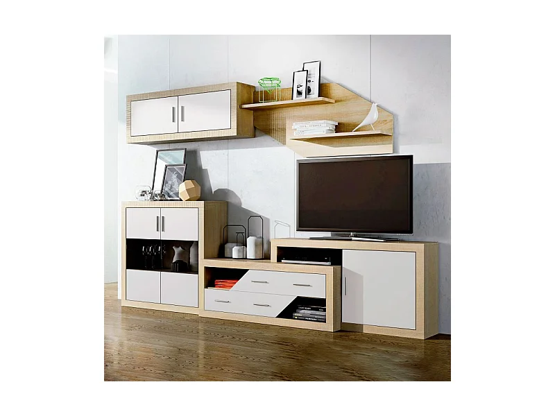 Módulo alto Nuka 2 puertas Cambria - Blanco