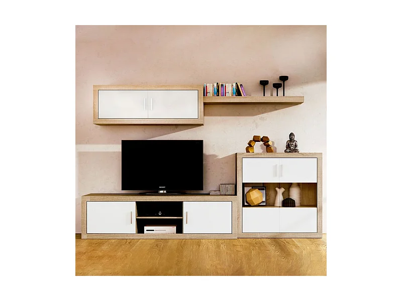 Módulo alto Nuka 2 puertas Cambria - Blanco