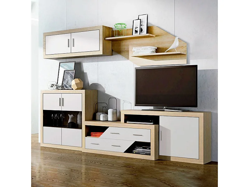 Módulo alto Nuka 2 puertas Cambria - Blanco