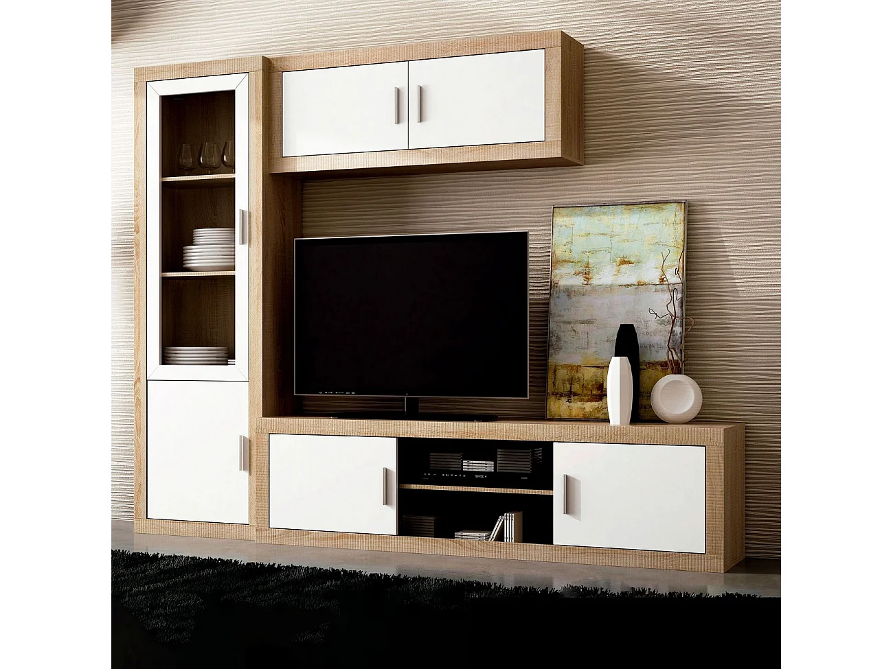 Módulo alto Nuka 2 puertas Cambria - Blanco