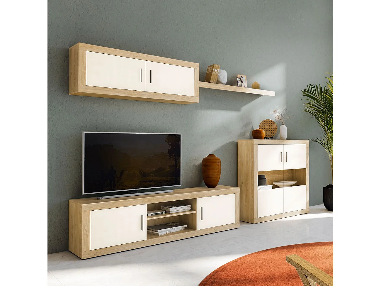 Módulo alto Nuka 2 puertas Cambria - Blanco