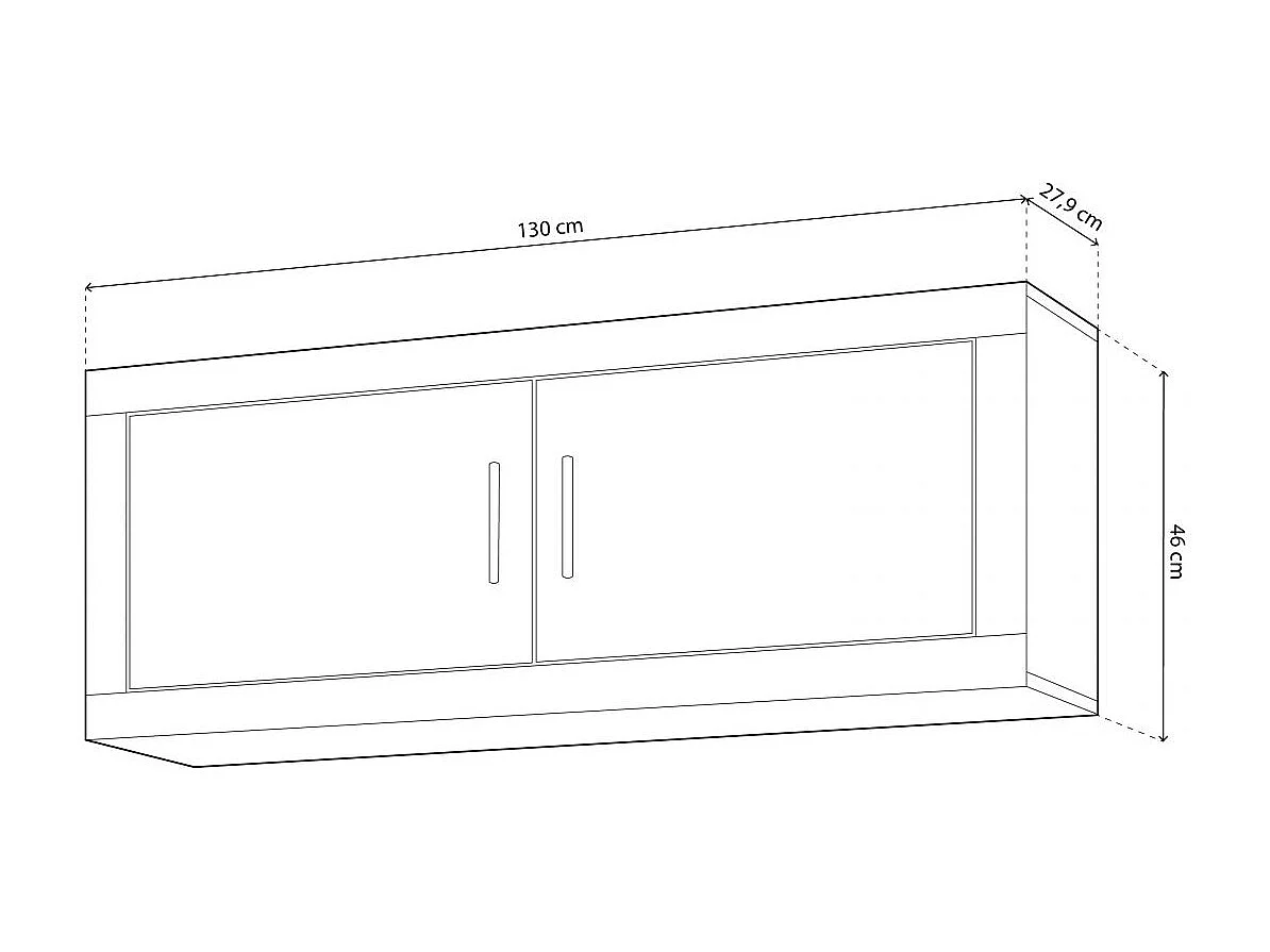 Módulo alto Nuka 2 puertas Cambria - Blanco