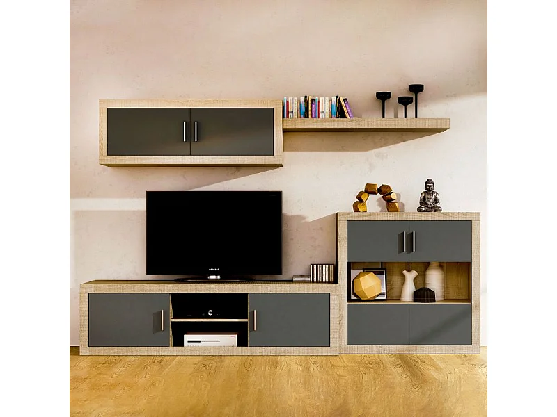 Módulo alto Nuka 2 puertas Cambria - Grafito