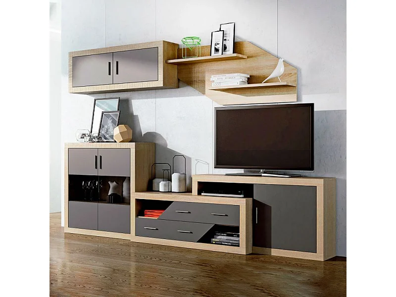 Módulo alto Nuka 2 puertas Cambria - Grafito