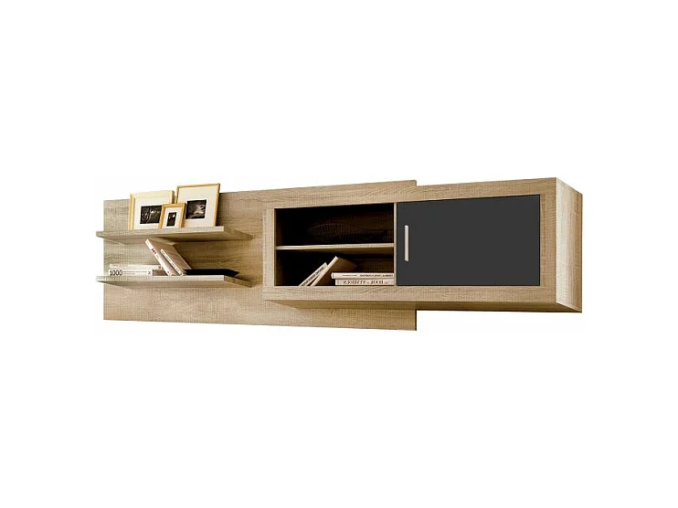 Módulo alto Nuka 1 puerta con respaldo Cambria - Grafito