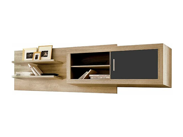 Módulo alto Nuka 1 puerta con respaldo Cambria - Grafito