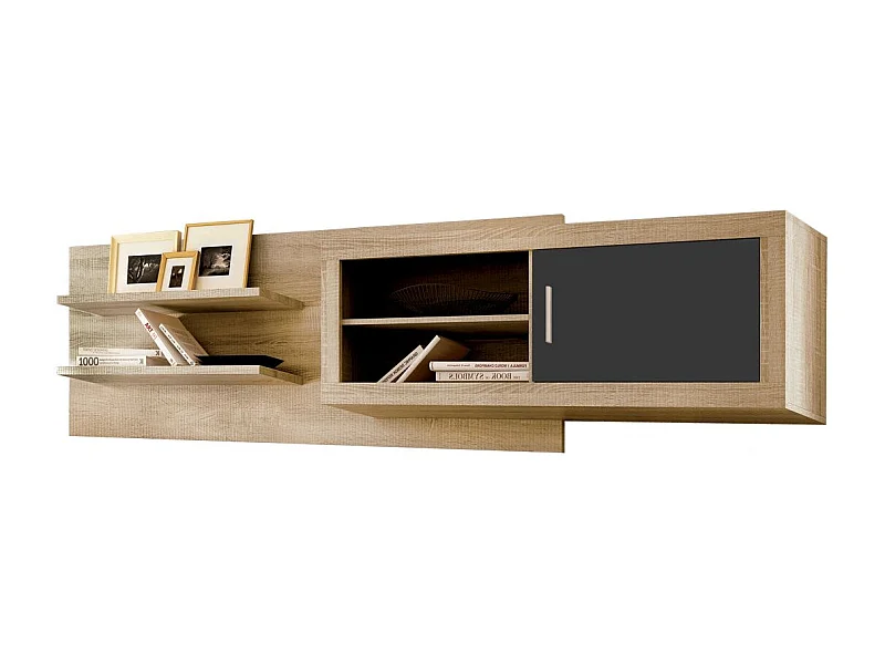 Módulo alto Nuka 1 puerta con respaldo Cambria - Grafito