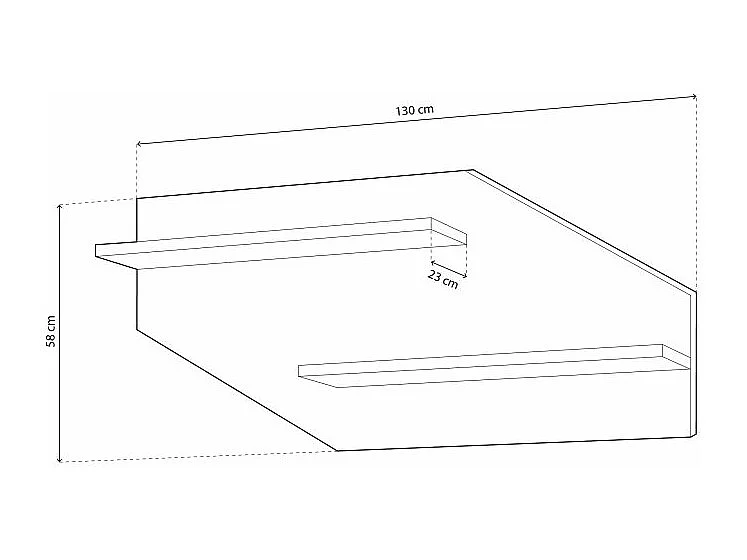Respaldo Nuka 2 estantes Cambria