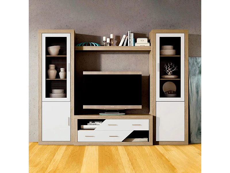 Módulo bajo Nuka 2 cajones Cambria - Blanco