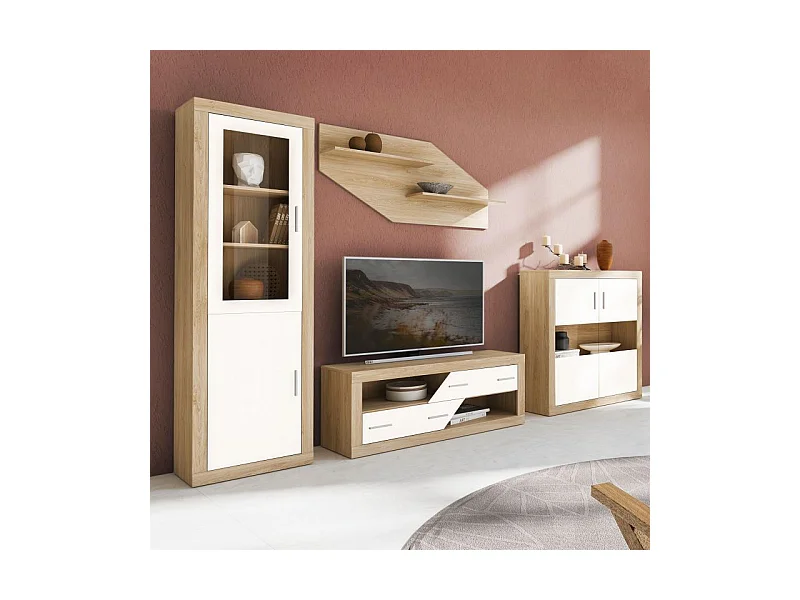 Módulo bajo Nuka 2 cajones Cambria - Blanco