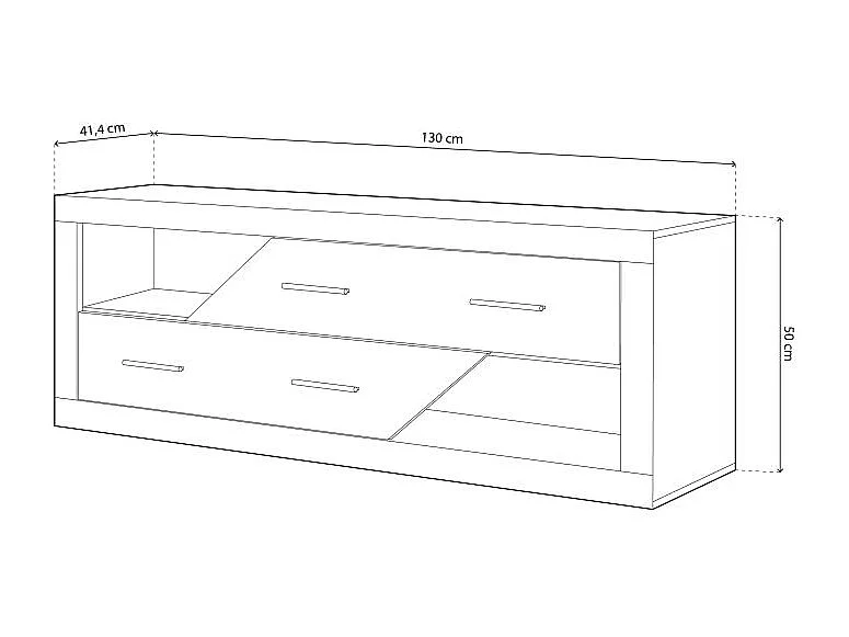 Módulo bajo Nuka 2 cajones Cambria - Blanco