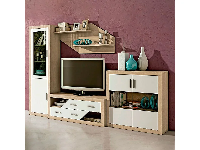 Módulo bajo Nuka 2 cajones Cambria - Blanco