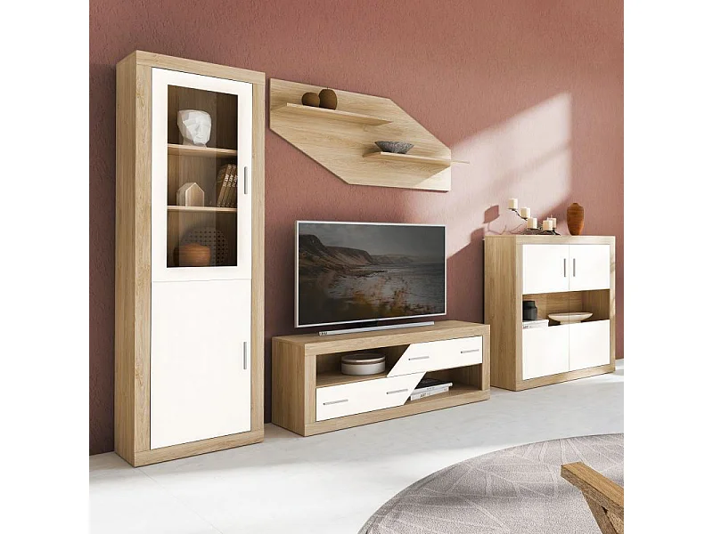 Módulo bajo Nuka 2 cajones Cambria - Blanco