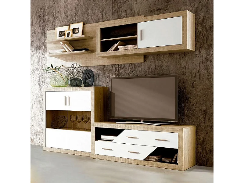 Módulo bajo Nuka 2 cajones Cambria - Blanco