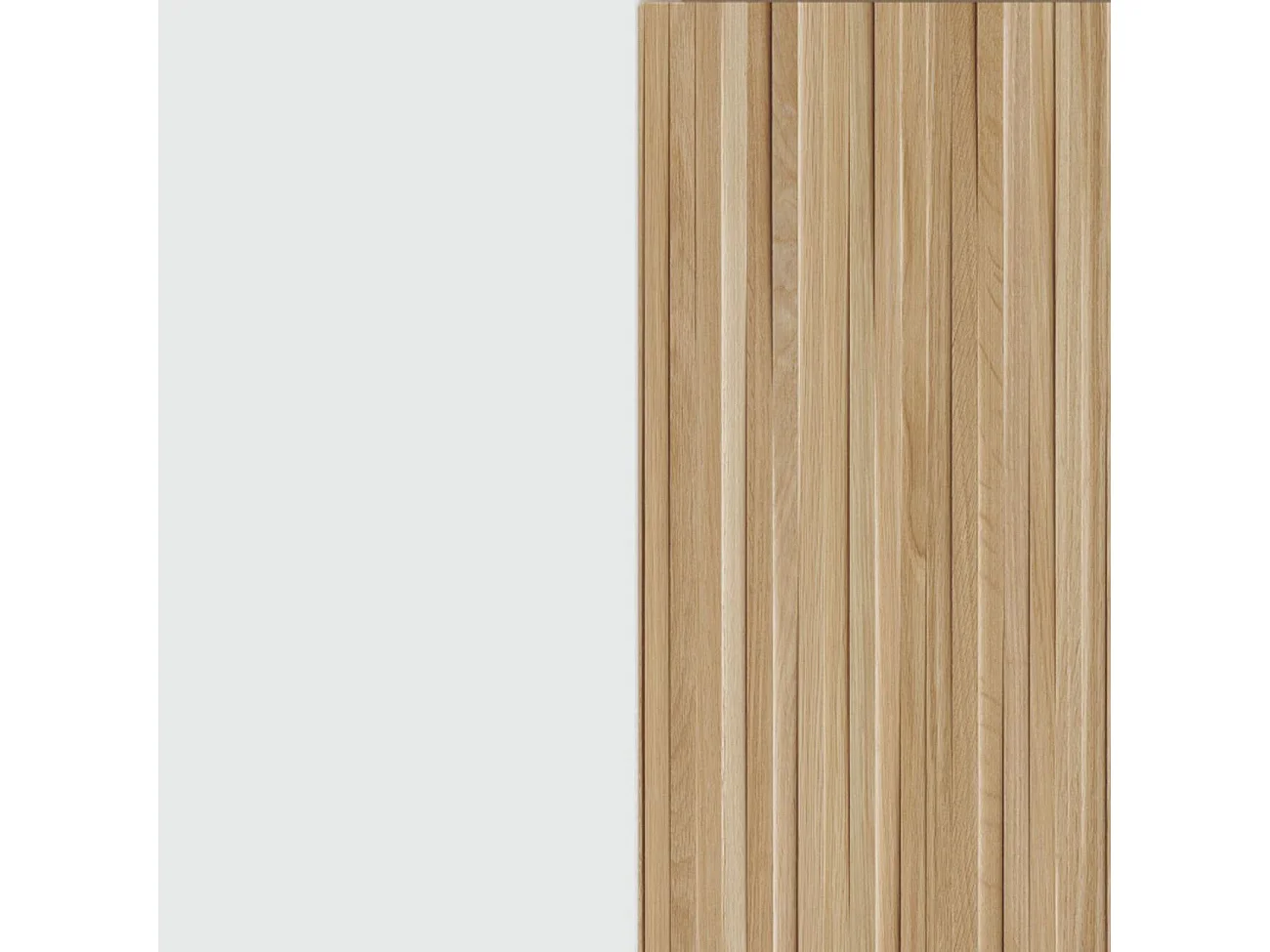 Salón con mueble de TV y estantería en blanco mate y natur 180 cm Alix Blanco Artik (Blanco Mate) - Natur