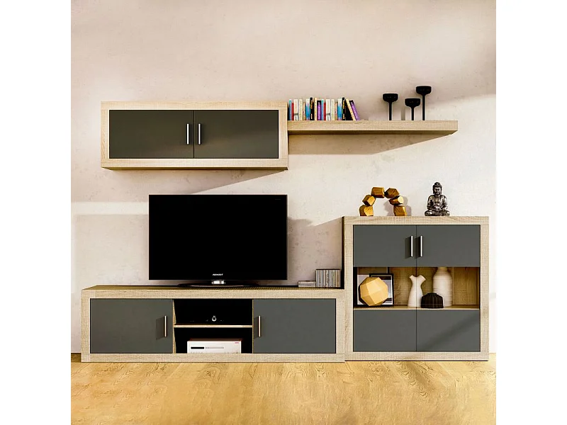 Bodeguero Nuka 2 puertas Cambria - Grafito