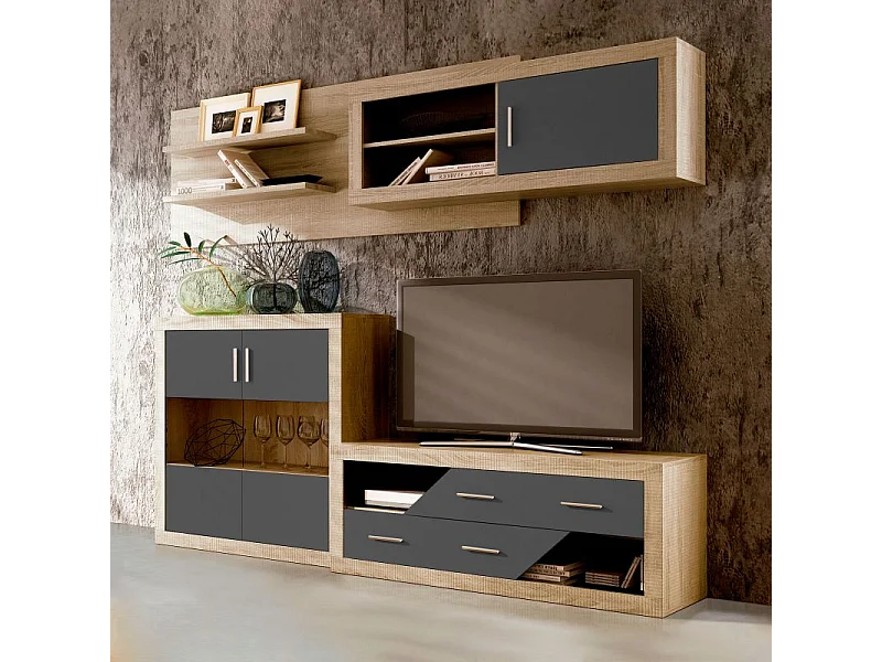 Bodeguero Nuka 2 puertas Cambria - Grafito