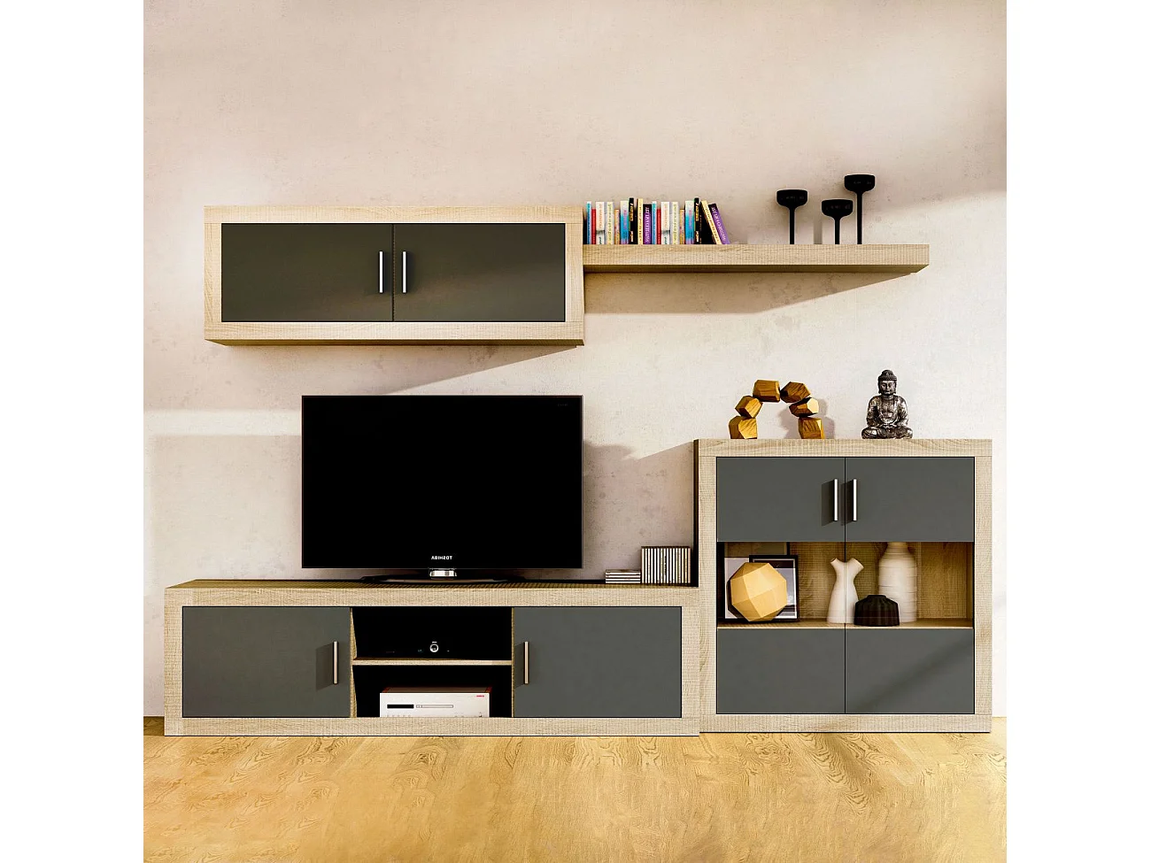 Bodeguero Nuka 2 puertas Cambria - Grafito