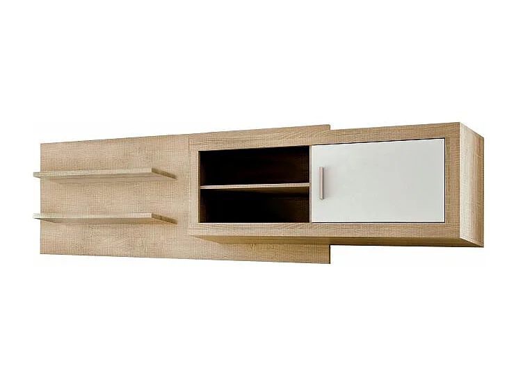 Módulo alto Nuka 1 puerta con respaldo Cambria - Blanco