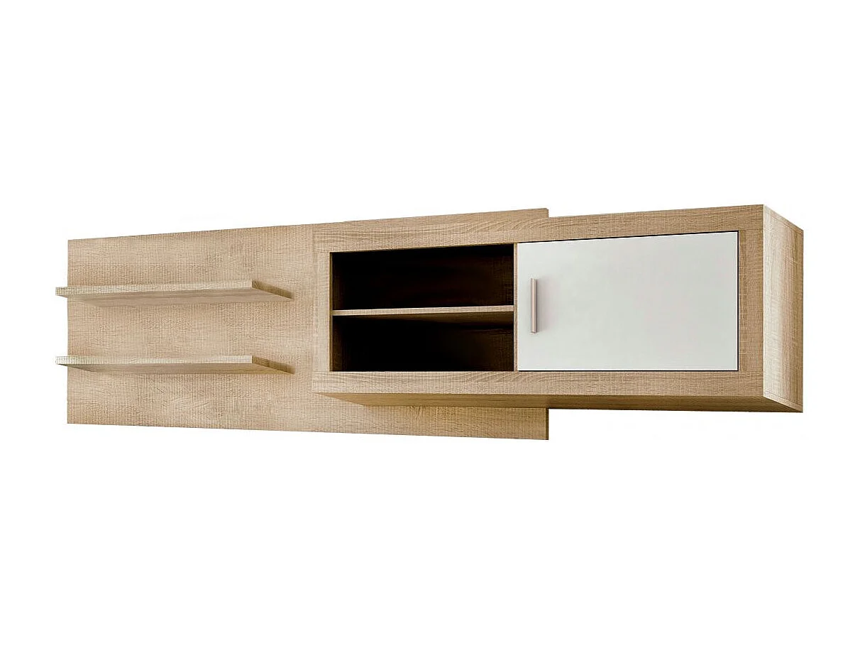 Módulo alto Nuka 1 puerta con respaldo Cambria - Blanco