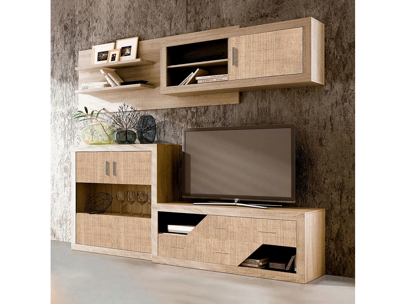 Módulo alto Nuka 1 puerta con respaldo Tofe - Textil