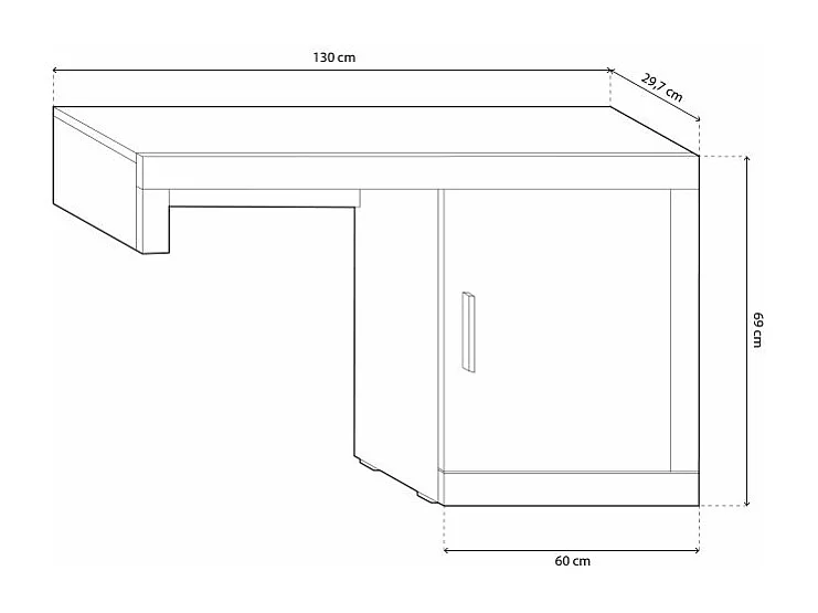 Módulo bajo Nuka 1 puerta Cambria - Blanco