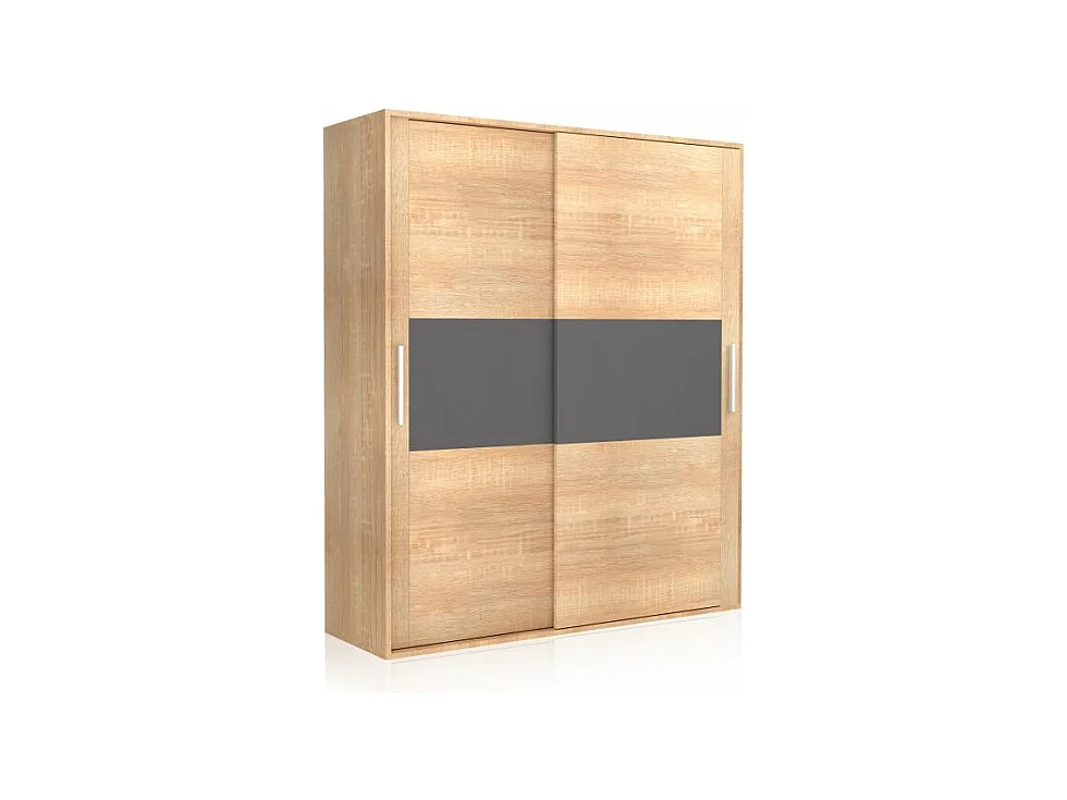 Armario 2 puertas correderas Uniq 180 Cambria - Grafito